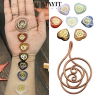 MAYIT Copper Palm Ring, Portable Jewelry Accessories Spiral Palm Ring,  Handmade Adjustable Reiki En