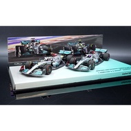 [MASH] Minichamps 1/43 Mercedes W13 E F1 2022 Bahlin Station Dual Car Set