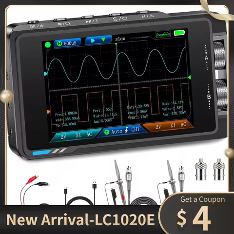 DS215H 2-in-1 Handheld Oscilloscope 50MHz, 2 Channel Digital Portable Oscilloscope DDS Signal Genera