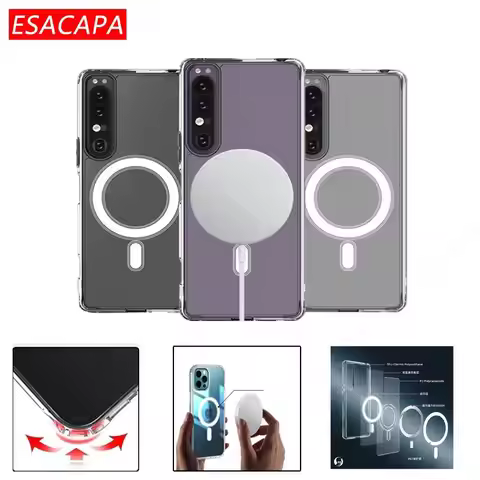 For Sony Xperia 1 III Cases For Magsafe Magnetic Phone Case For Sony Xperia 1 IV Transparent Shockpr