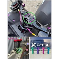 OFF-X Titanium GR5 Screw Handle Bar Screw Crown Head M8 Tengah Handle Bar Screw GR5 Complete Set Ful