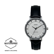 [Watchspree] Casio Ladies Analog Black Leather Strap Watch LTPVT04L-7A2 LTP-VT04L-7A2