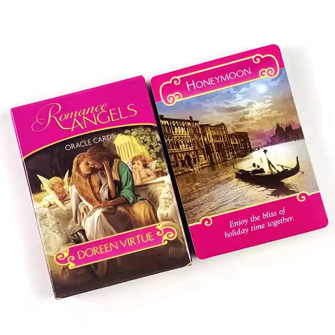 Los Angels Del Amor Oracle Cards A 44 Tarot English Divination Edition Deck Borad Games,A Perfect Da