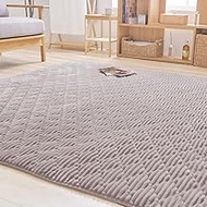 Iris Plaza Flannel Rug (Without Needles), 74.8 x 9.4 inches (190 x 240 cm), Greige