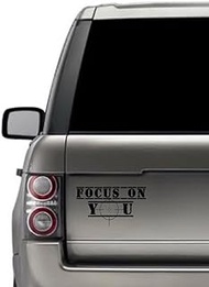 Focus On You Bullseye Aim Quote Window Laptop Vinyl Decal Decor Mirror Wall Bathroom Bumper Stickers for Car 6 Inch