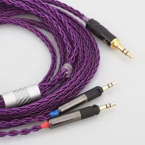 New Audiocrast HIFI 3.5mm Stereo 8 Cores 7N OCC Silver Plated R70X Headphone Upgrade Cable for ATH-R