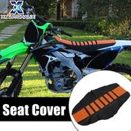 X AUTOHAUX Universal Motorbike Dirt Bike Faux Leather Soft Seat Cover Anti Slip Seat Cushion Orange