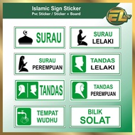 SL-201815 - HI IMPAT BOARD - PVC STICKER | SURAU | SURAU LELAKI | SURAU PEREMPUAN |TANDAS LELAKI |