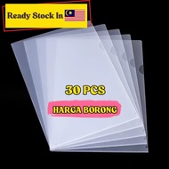 BORONG (30pcs) A4 L Shape File Transparent File Office Use Document File Report File School Use