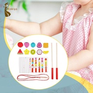 [kokiya] Fine Motor Skills Toy Beads Stacking Educational Learning Kids Toy Portable for Basic and L