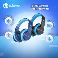 iClever BTH12 Kids Headphones, Colorful LED Lights Kids Wireless Headphones with 74/85/94dB Volume Limited Over Ear