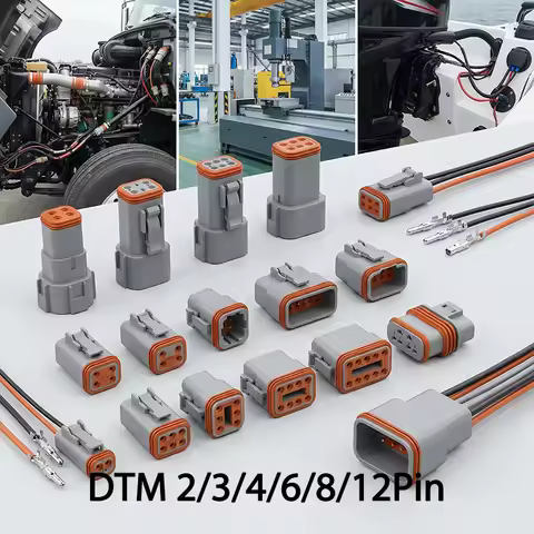 ​​Multi-Pin Deutsch DTM Waterproof Connector Kit 2/3/4/6/8/12P - Car/Bus Engine Wiring Harness Termi