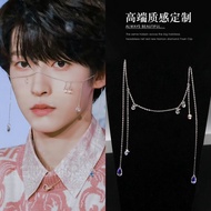 Men Group Girl Group Style Face Chain Face Chain Tears Makeup Water Drop Tassel Antique Face Chain N