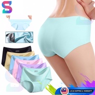 Ice Silk Panties Seamless Women Underwear Middle Waist Seluar Dalam Wanita Women Briefs Underwear Pa