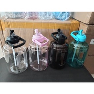 Gym water bottle water bottle with Straw Grip Portable, 2.2L water, Blue, Black, Transparent Color, 