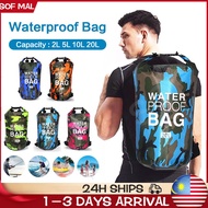 PVC Camouflage Bag Outdoor Pack Bag Waterproof Rafting Diving 2L/5L/10L/20L Travel Waterproof Dry Ba