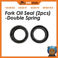 Fork Oil Seal (2pcs) -Double Spring 43 55 9.5  /  43 53 11  /   43 54 11  /   50 63 11.5