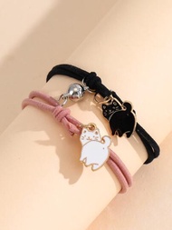 2 piezas/set Pulsera pareja gato accesorio