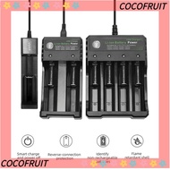 COCOFRUIT 18650 Battery Charger Short Circuit Protection LED Universal For Rechargeable Lithium Batteries
