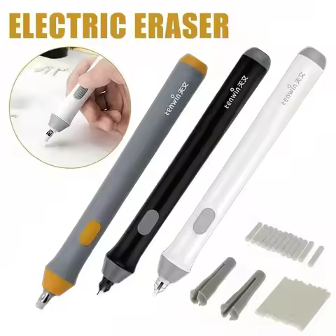 1Pcs Battery Powered Electric Rubber Eraser with Rubber Refills Adjustable Drawing Eraser Pencil Era