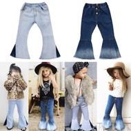【YP】 Pudcoco eua estoque novo casual da criança do bebê crianças meninas calças denim bell bottom jeans perna larga 2-7yrs