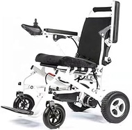 Lightweight for home use Aluminum Electric Lightweight Wheelchair Electric Wheelchair Folding Lightweight Foldable Mobile Footrest Electric Motorized Wheelchair for Adults with 12" Rigid Rubber Tyre W