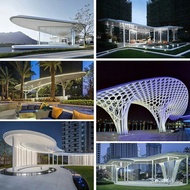 Landscape Square Park Sculpture Manufacturer Community Outdoor Gazebo Metal Stainless Steel Large Ga