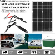50W Folding Solar Panel Monocrystalline Cell Dual USB  for Car RV Yacht Outdoor Charging Solar Panel