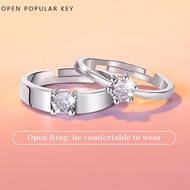 OPK Cincin Couple Original Silver Diamond Engagement Couple Ring Adjustable For Woman Men Fashion Je