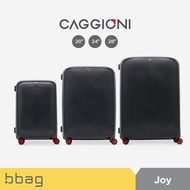 bbag shop : CAGGIONI กระเป๋าเดินทางแบบโครง รุ่นจอย (Joy C20021) [สีเทา/สีนู้ด/สีเหลือง] วัสดุPP100% 4 ล้อ ล้อคู่ หมุนได้ 360 องศา ระบบกุญแจล็อค TSA กระเป๋าเดินทางล้อลาก