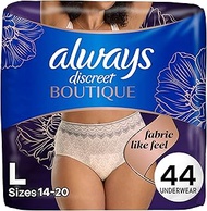 Always Discreet Boutique Adult Incontinence and Postpartum Underwear for Women, Maximum Protection,