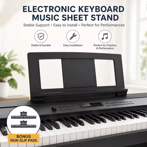 Electronic Piano Music Stand Keyboard Book Stand Storage Book Stand with Sheet Music Clips Music She