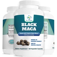 Black MACA 1000mg all natural Organic Gelatinized Black Maca root powder Sourced from Peru Booster R