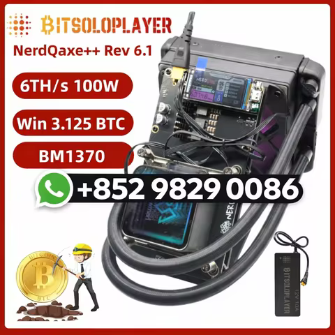 GET 8 PAY FOR 5 NerdQaxe++ Hydro Rev 6.1 6TH/s BM1370 ASIC Chip 100W Home Solo BTC Lottery Miner