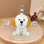 Poodle Keychain - Cowhide Keychain
