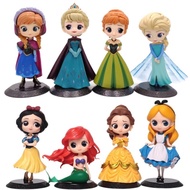 Q-version Princess Cinderella Mermaid Anna Elsa Belle Sofia Snow White Figure Toys Kid Gift