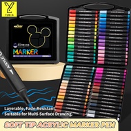 Acrylic Marker Set Marker Soft Tip Acrylic Marker Pen Quick-Dry 12/24/36/48/60/108/168 Colors