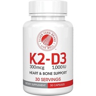 Silver Fern Vitamin K2-D3 plement Brand - Natural, Non-Synthetic - K2-7 as Menaquinone-7 (MK-7) - D3