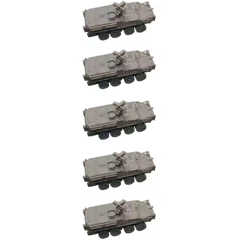 5PCS Miniature Model Stryker Vehicle 1/144 Scale 8 Wheeled Armored Vehicles Resin Static Ornaments f