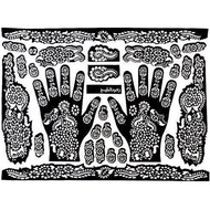 Gemini_mall® 1 Sheet Tattoo Templates Hands/Feet Henna Tattoo Stencils for Airbrushing Mehndi Body P