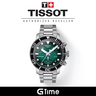 [Official Tissot Warranty]Tissot T120.417.11.091.01 Men's Seastar1000 Quartz Chronograph Green Dial Watch T1204171109101