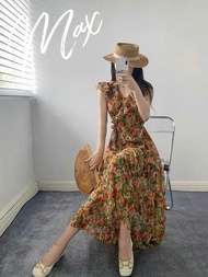 Đầm voan hoa cổ V tay bèo xếp tầng cho các nàng bánh bèo A2346