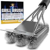 KP Grill Brush and Scraper Bristle Free – 3 in 1 Safe Grill Cleaner Design–Smart Super Grip Handle f