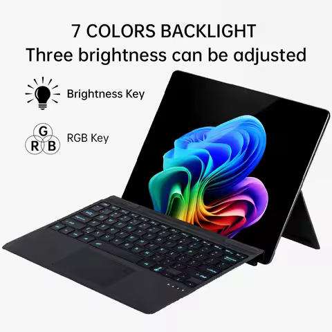 Word Backlit Bluetooth Keyboard for Microsoft Surface Pro11 10 9 8 X Russian Spanish Arabic Portugue