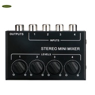 4 Channels Passive Stereo Mixer Mini Audio Mixer Portable Sound Mixer  Input Ultra Low Noise for Live Studio