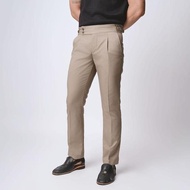 VENGOZ - Men's Formal Pants Classic Double Button Gurkha Pants Khaki gs