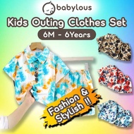 BABYLOUS Baju Baby Boy Baju Budak Lelaki Lengan Pendek Set Baju Outing Jalan Kids Travel Clothing