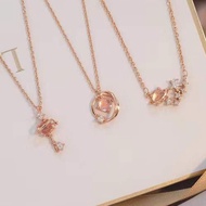 RiLuMo Cute Planet Necklace Pink Necklace