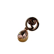 二手 Gucci 雙G水晶吊墜耳環（單隻）Blondie 耳環，品牌珠寶，粉紅色