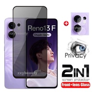  2in 1 Kính cường lực chống nhìn trộm cho Oppo RENO 13F 13 F 5g 2024 miếng bảo vệ màn hình bọc ho